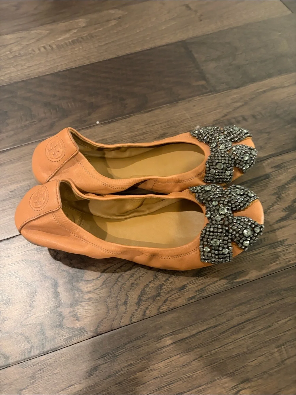 Tory Burch Eddie Camel Ballet Flats Sz 7.5